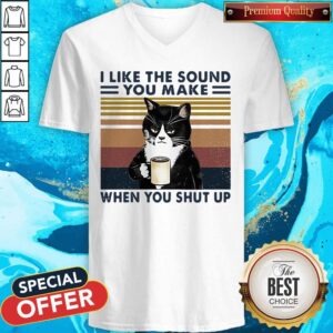 Alternative view of Black Cat I Like The Sound You Make When You Shut Up Vintage Retro Shirt