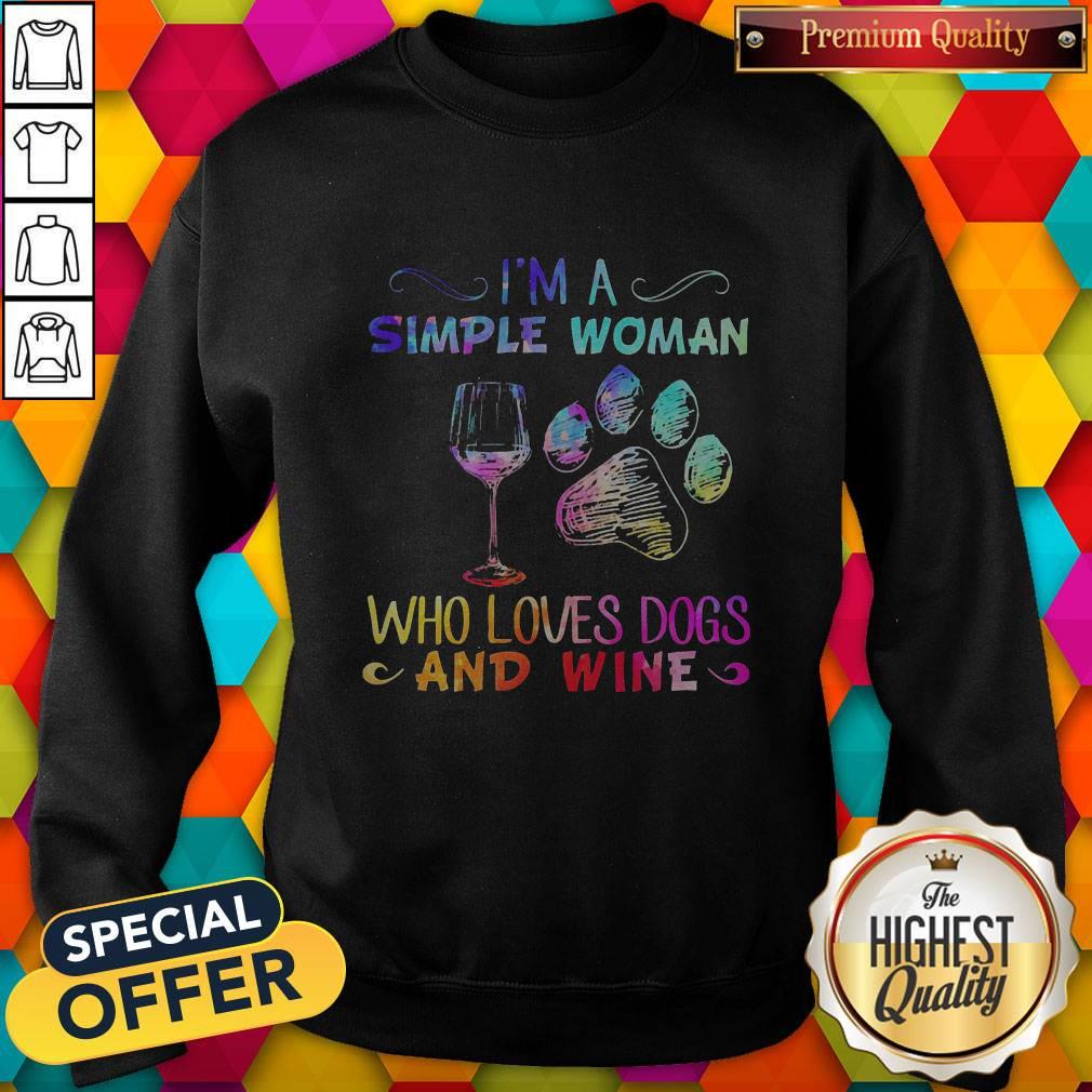 Hot I’m A Simple Woman Who Loves Dogs And Wine Shirt - Image 4
