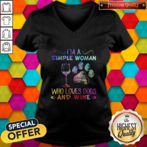 Alternative view of Hot I’m A Simple Woman Who Loves Dogs And Wine Shirt