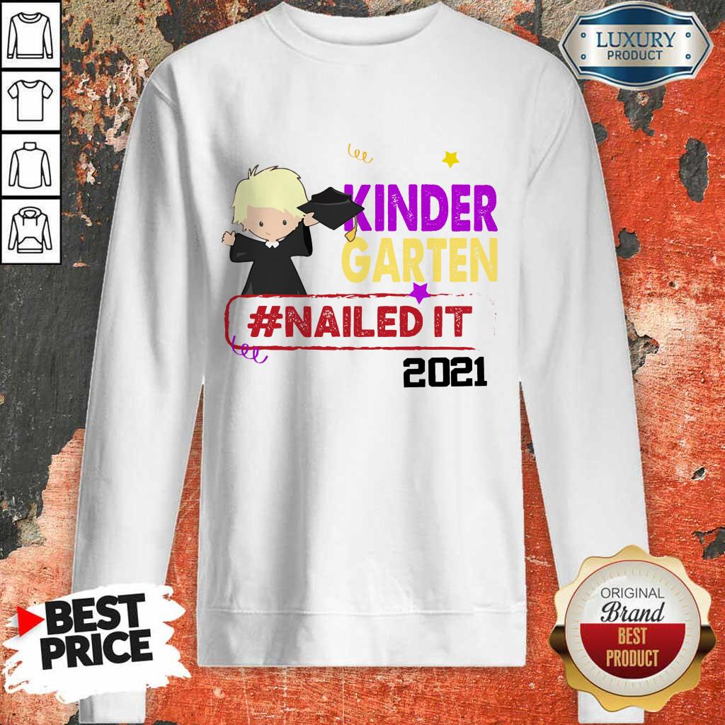 Pretty Blonde Boy Youth Kindergarten Nailed It 2021 Shirt - Image 4