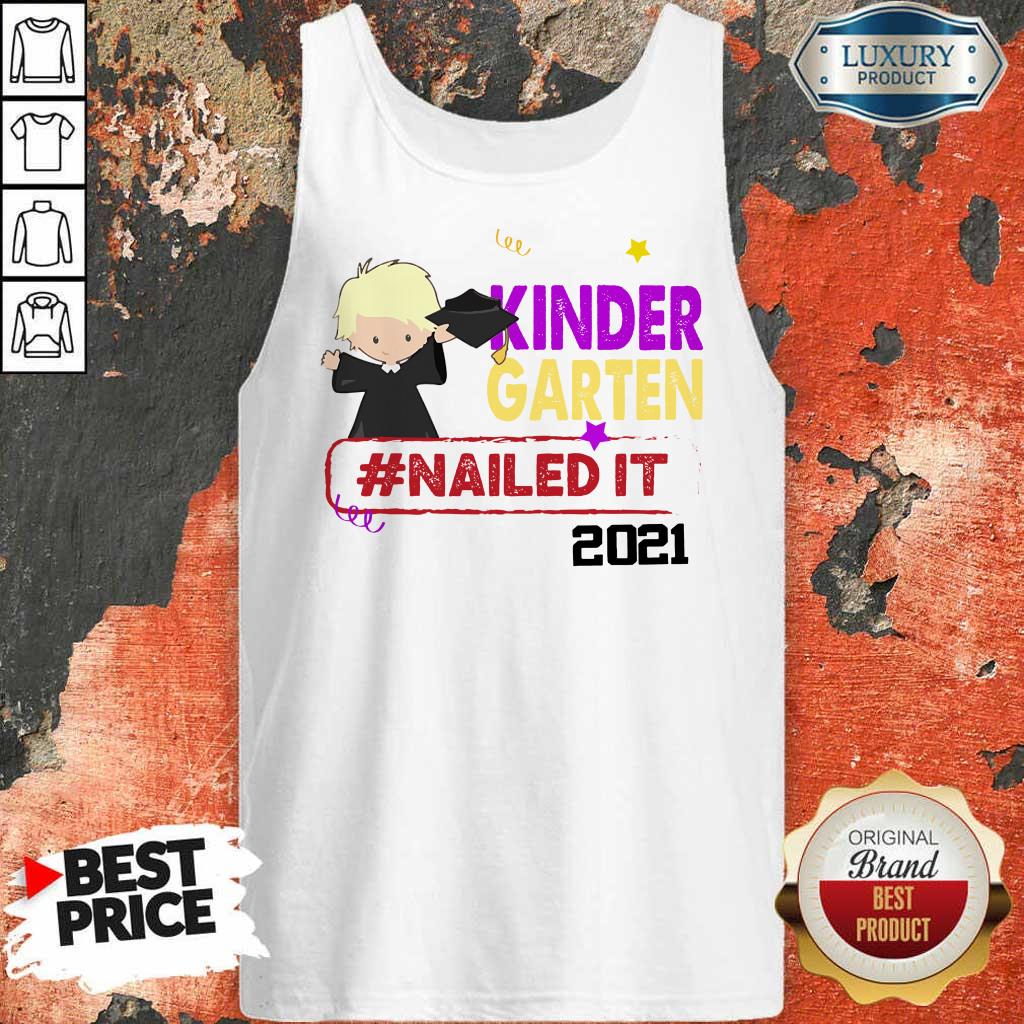 Pretty Blonde Boy Youth Kindergarten Nailed It 2021 Shirt - Image 3