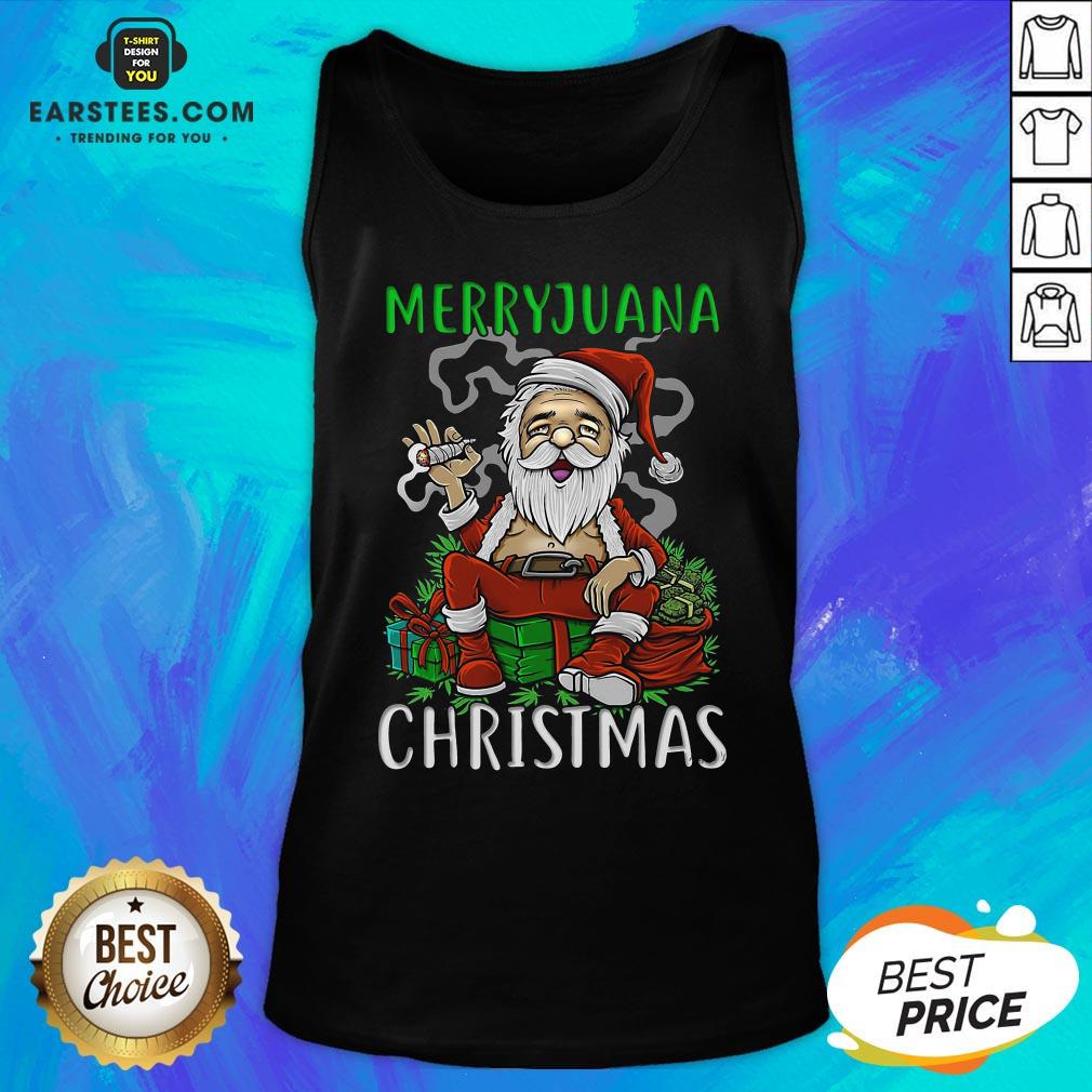 Top Satan Claus Marijuana Christmas Shirt - Image 3