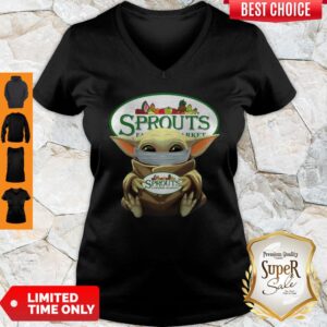 Alternative view of Official Baby Yoda Face Mask Sprouts Farmers Market Shirt