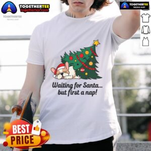 Cute Waiting For Santa But First Take A Nap Dog T-Shirt