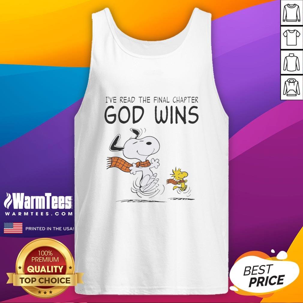 Pretty Snoopy And Woodstock I've Read The Final Chapter God Wins T-Shirt - Image 4