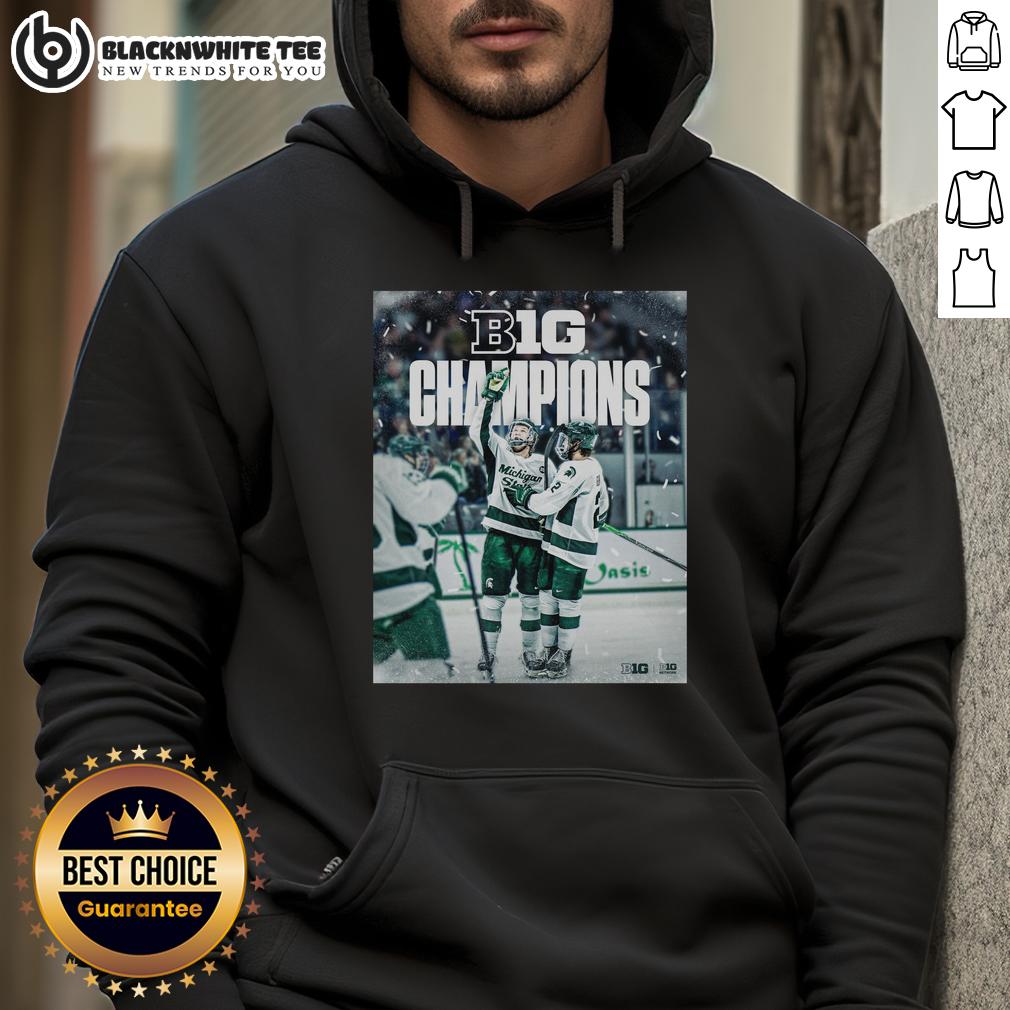 Top Michigan State Spartans Back To Back To Back Ice Hockey 2026 B1G T-Shirt - Image 2