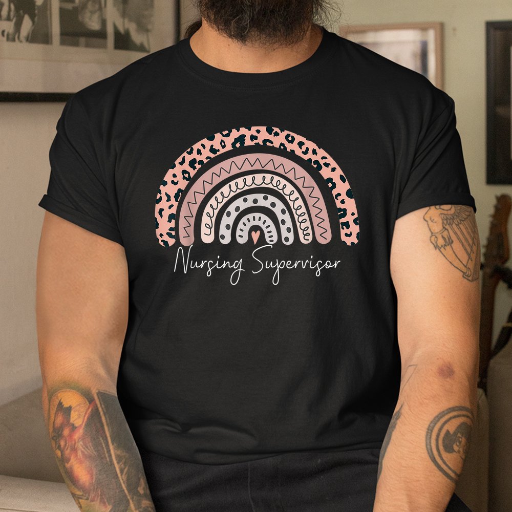 Nursing Supervisor Leopard Rainbow Appreciation Shirt - Image 3