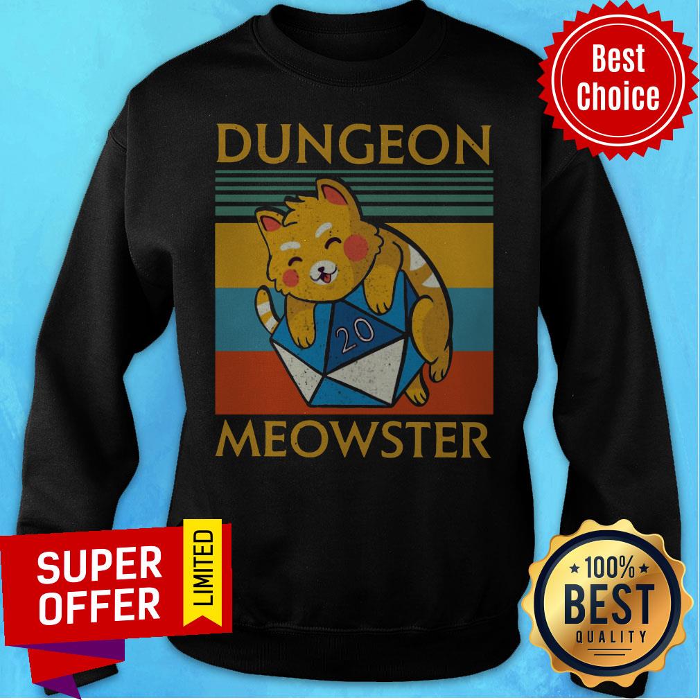 Top Dungeon Meowster Vintage Retro Shirt - Image 2