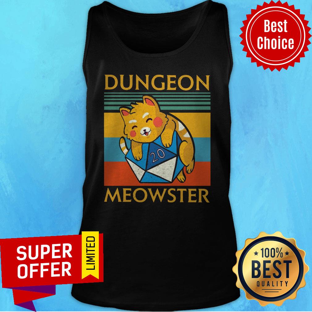 Top Dungeon Meowster Vintage Retro Shirt - Image 5