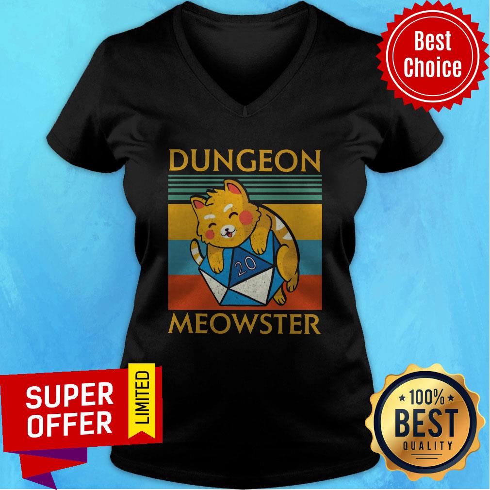 Top Dungeon Meowster Vintage Retro Shirt - Image 4