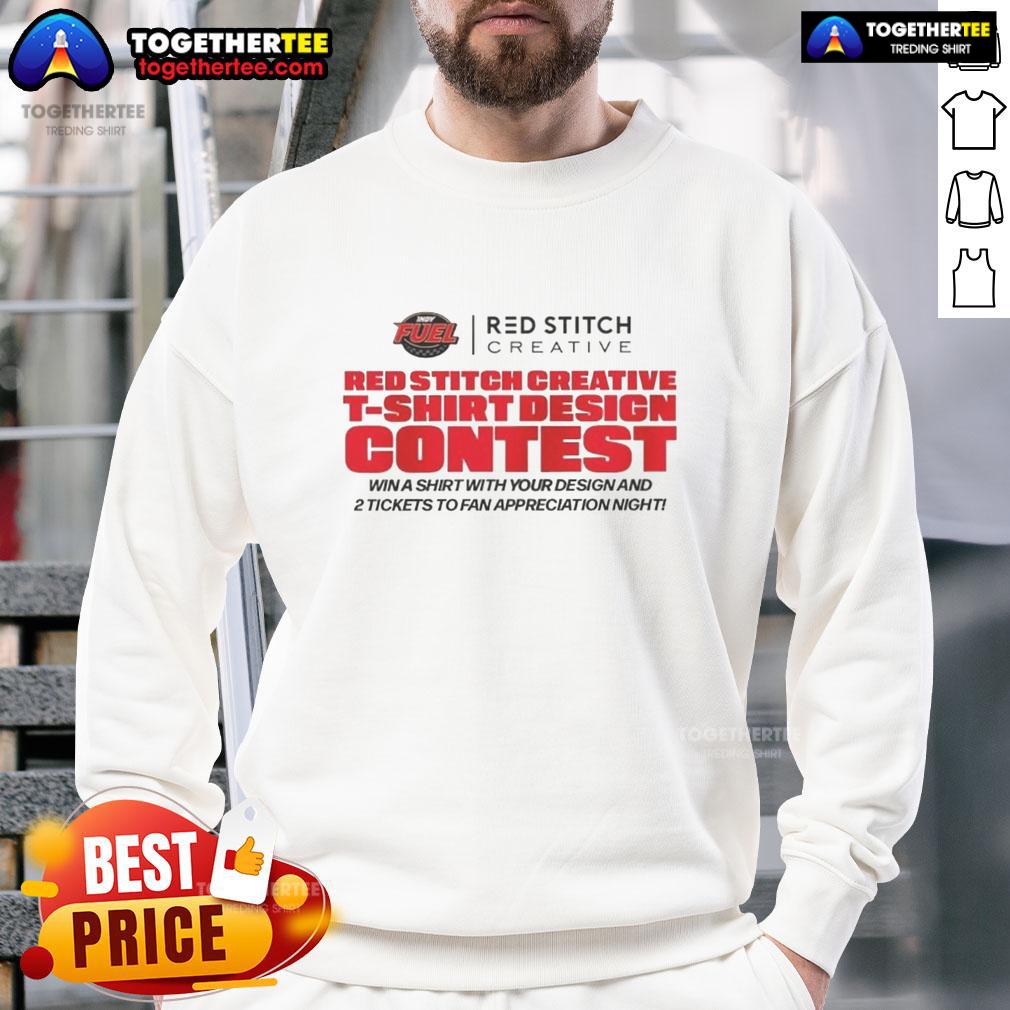 Funny Red Stitch Creative T-Shirt Design Contest T-Shirt - Image 5