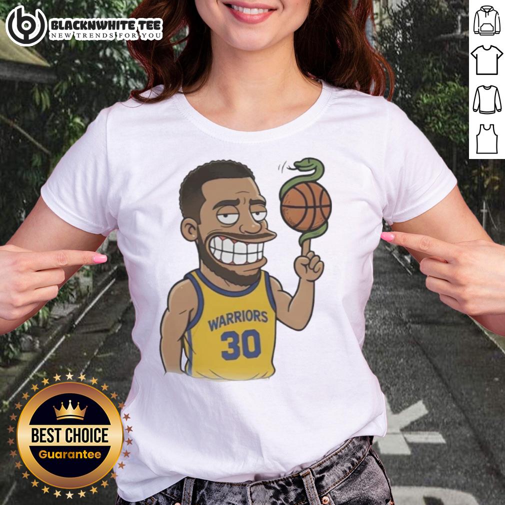 Top Steph Curry Snake Ball Cartoon T-Shirt - Image 3