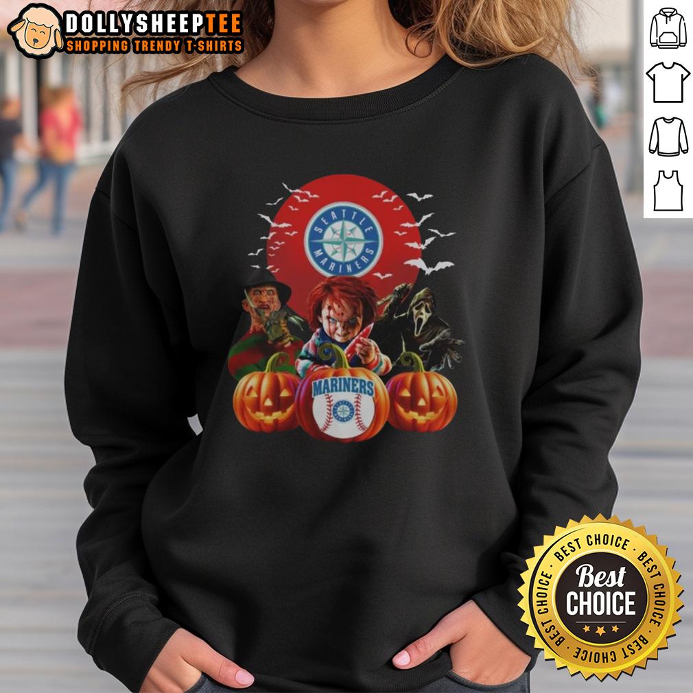 Top Seattle Mariners MLB Horror Movie Halloween T-Shirt - Image 5