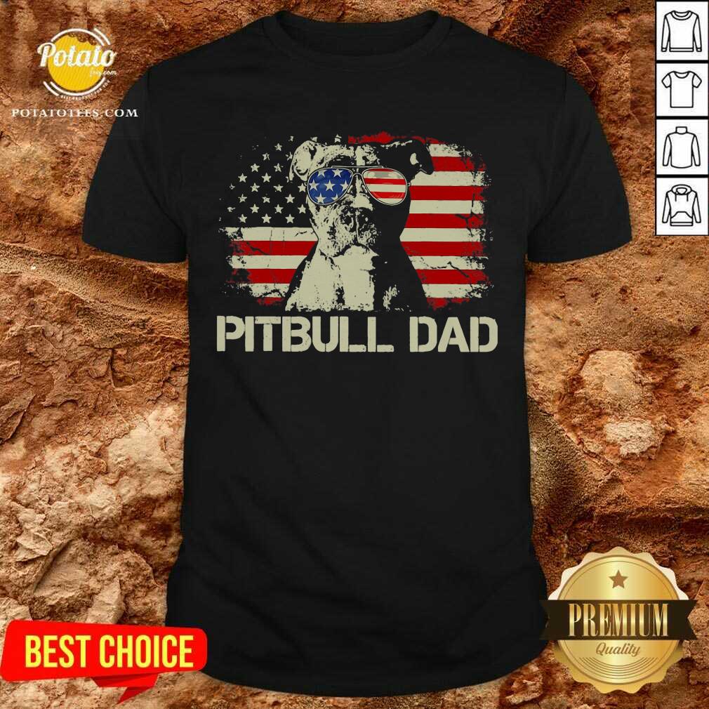 Pitbull Dad 4th Of July Shirt