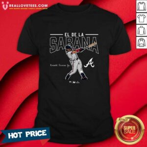El de La Sabana Ronald Acuña Jr. Atlanta Braves Player Swing T-Shirt