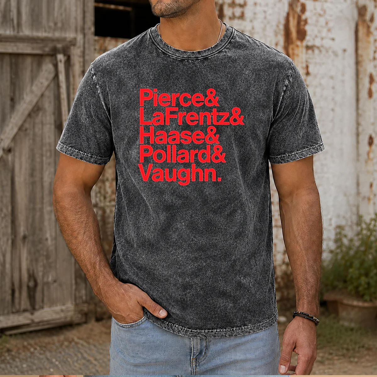 Official Pierce And Lafrentz And Haase And Pollard And Vaughn Kansas Jayhawks Basketball Roster Shirt - Image 8