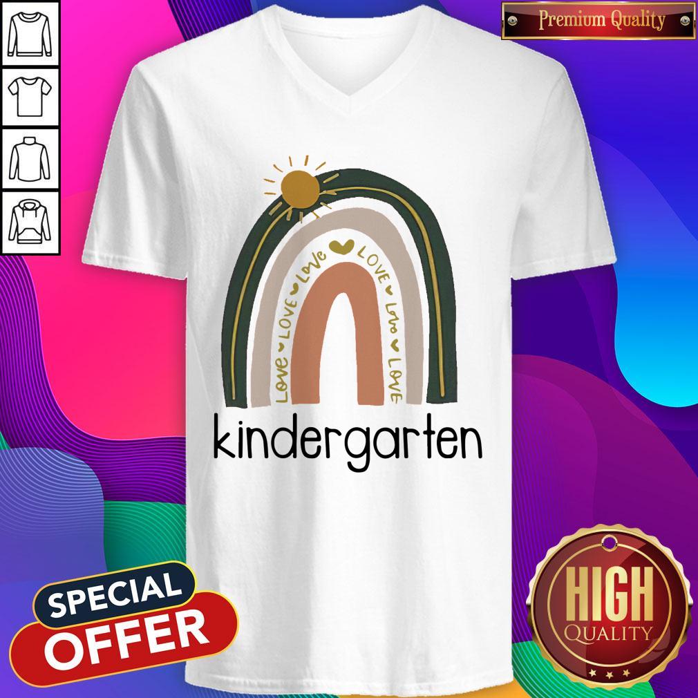 Premium Love Kindergarten Teacher Neutral Rainbow Shirt - Image 2