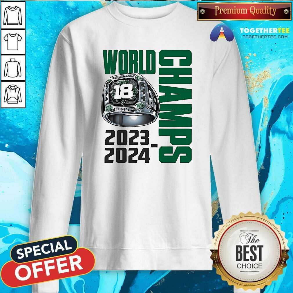 Pretty Derrick White 18 Boston Carden World Champs 2023-2024 T-Shirt - Image 4