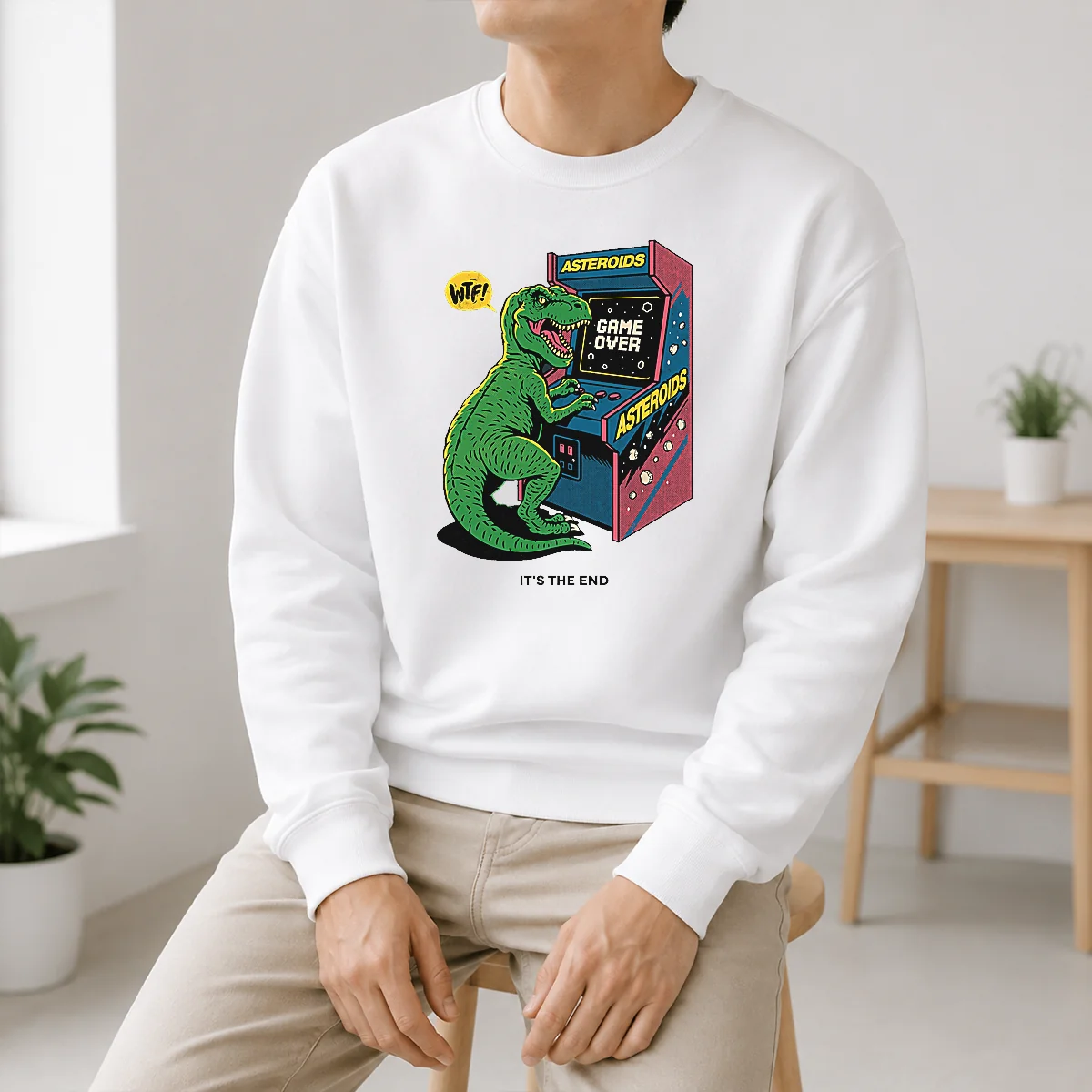 Nice Asteroids Game Over Dinosaur Funny Shirt - Image 6