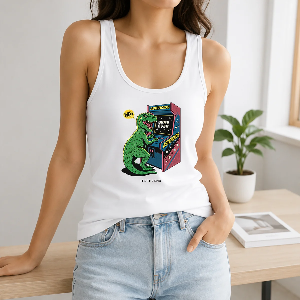 Nice Asteroids Game Over Dinosaur Funny Shirt - Image 3