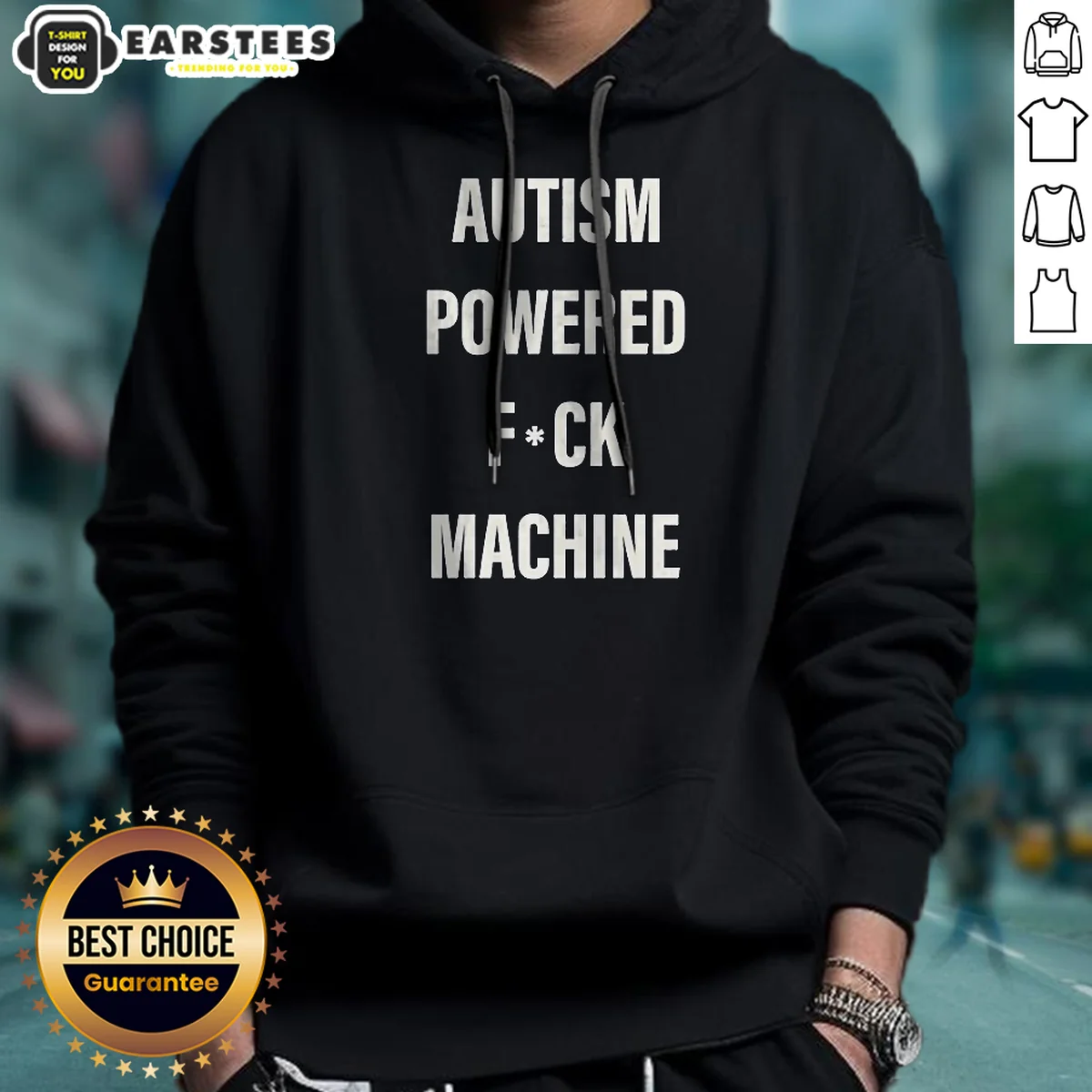 Pretty Autism Powered Fck Machine Humor Shirt - Image 3