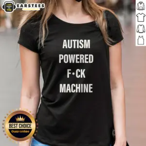 Alternative view of Pretty Autism Powered Fck Machine Humor Shirt