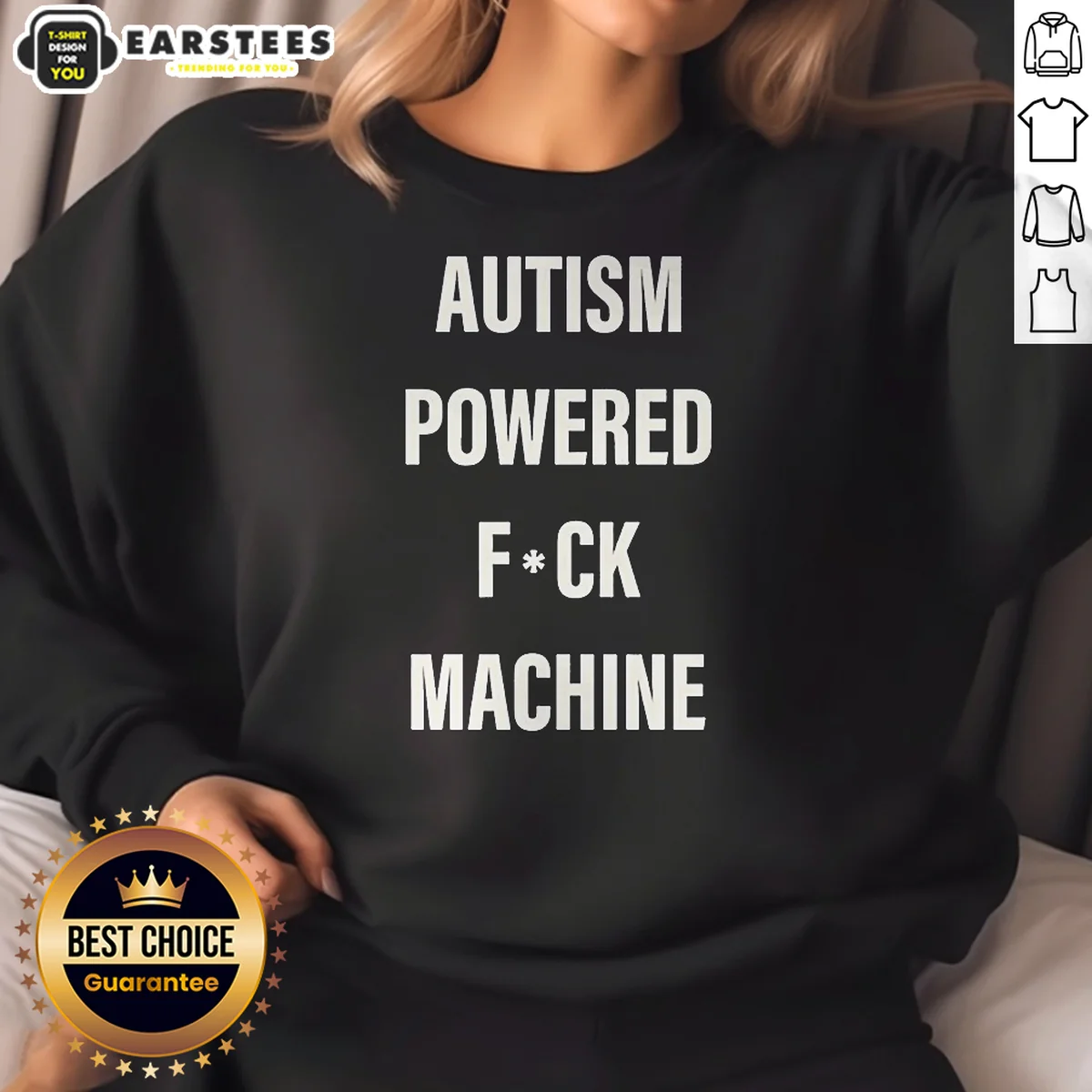 Pretty Autism Powered Fck Machine Humor Shirt - Image 4