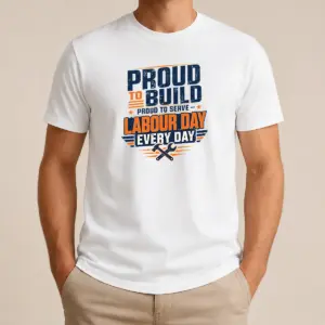 Nice Hot Labour Day Pride Typography For Hardworking Builders Shirt