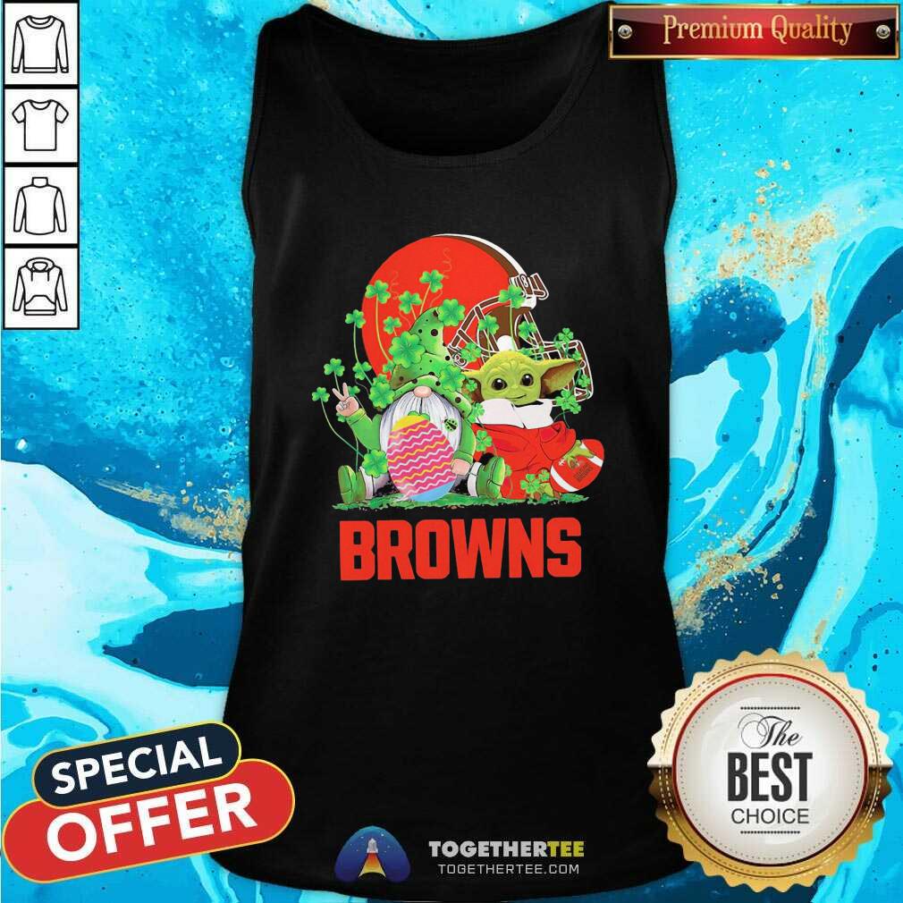 Good Baby Yoda And Gnomes St Patricks Day Cleveland Browns 2021 Shirt - Image 4