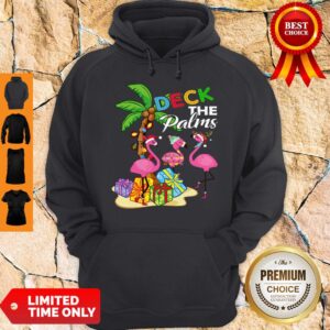 Alternative view of Official Deck The Palms Merry Flamingo Christmas Shirt