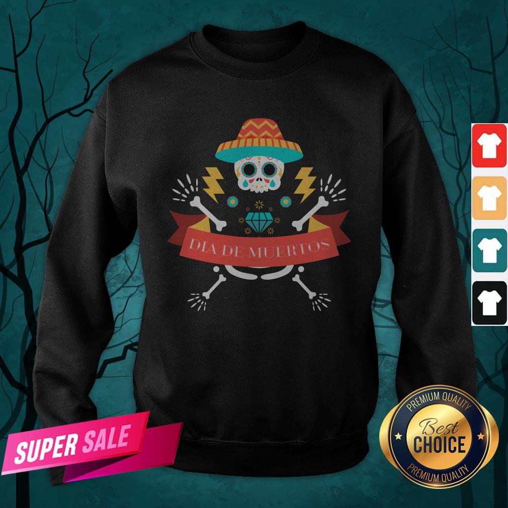 Skeleton Happy Dia De Muertos Day Dead Shirt - Image 2