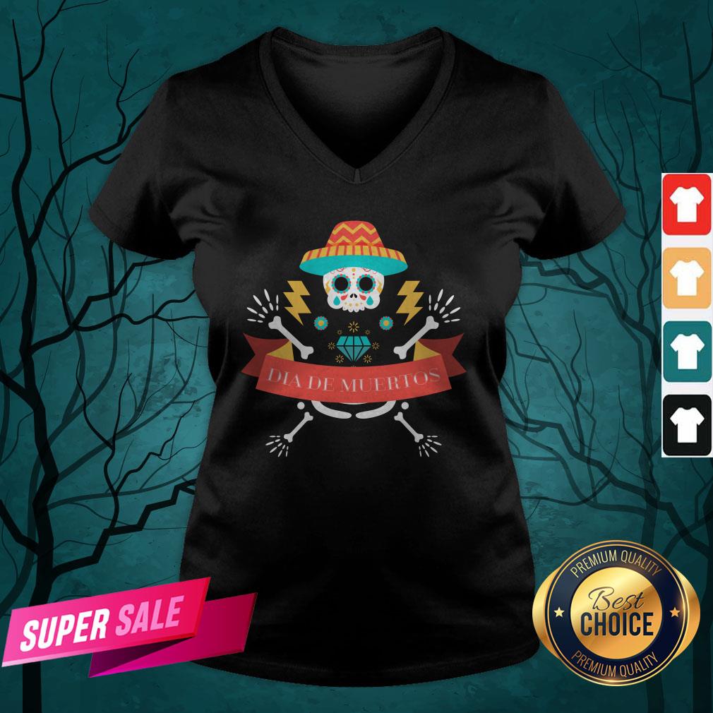 Skeleton Happy Dia De Muertos Day Dead Shirt - Image 4
