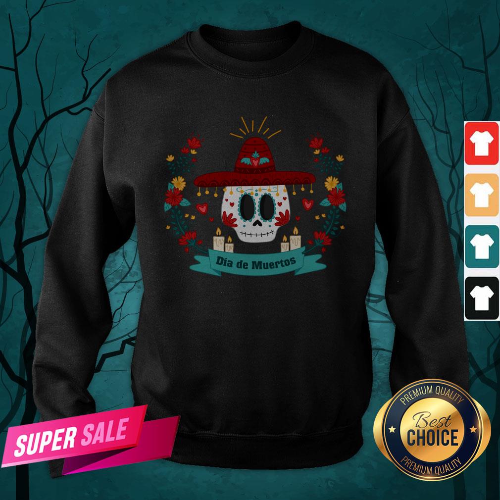 Sugar Skull Dia De Muertos In Mexican Holiday Shirt - Image 2