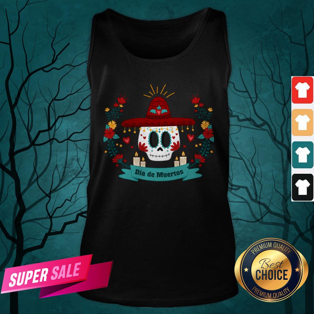 Sugar Skull Dia De Muertos In Mexican Holiday Shirt - Image 5