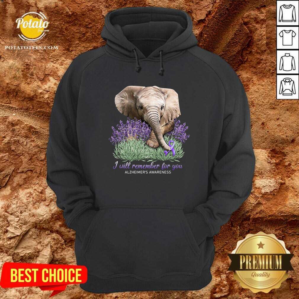 I Will Remember For You Alzheimer’s Awareness Elephant Shirt - Image 5