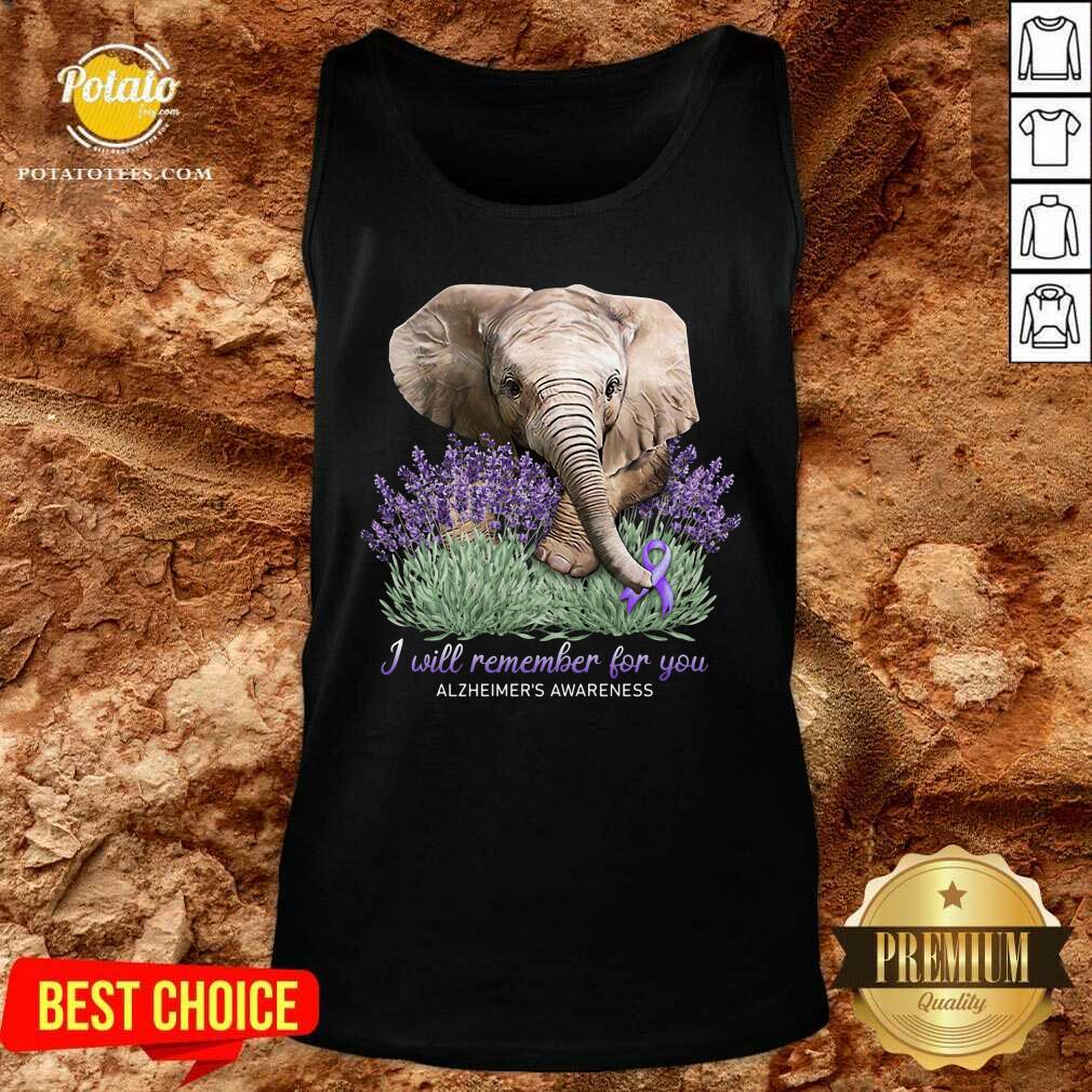 I Will Remember For You Alzheimer’s Awareness Elephant Shirt - Image 3