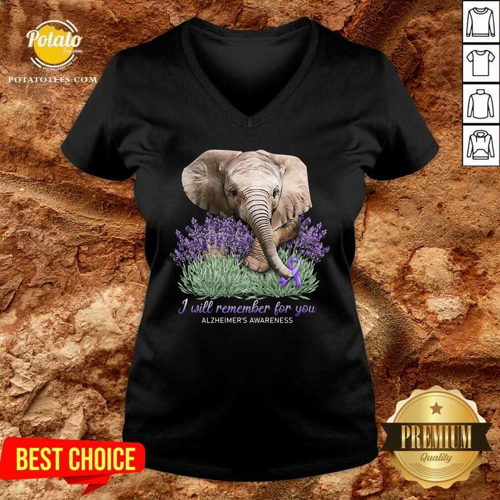 I Will Remember For You Alzheimer’s Awareness Elephant Shirt - Image 2
