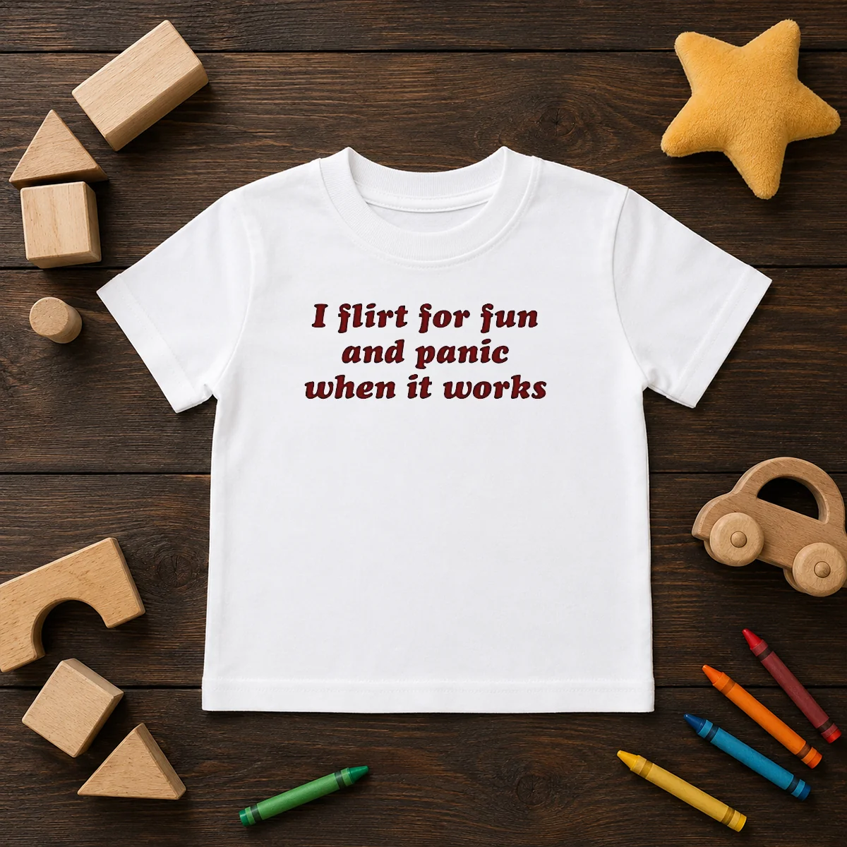 Pretty I Flirt For Fun And Panic When It Works Funny Sarcastic Joke Slogan Shirt - Image 9