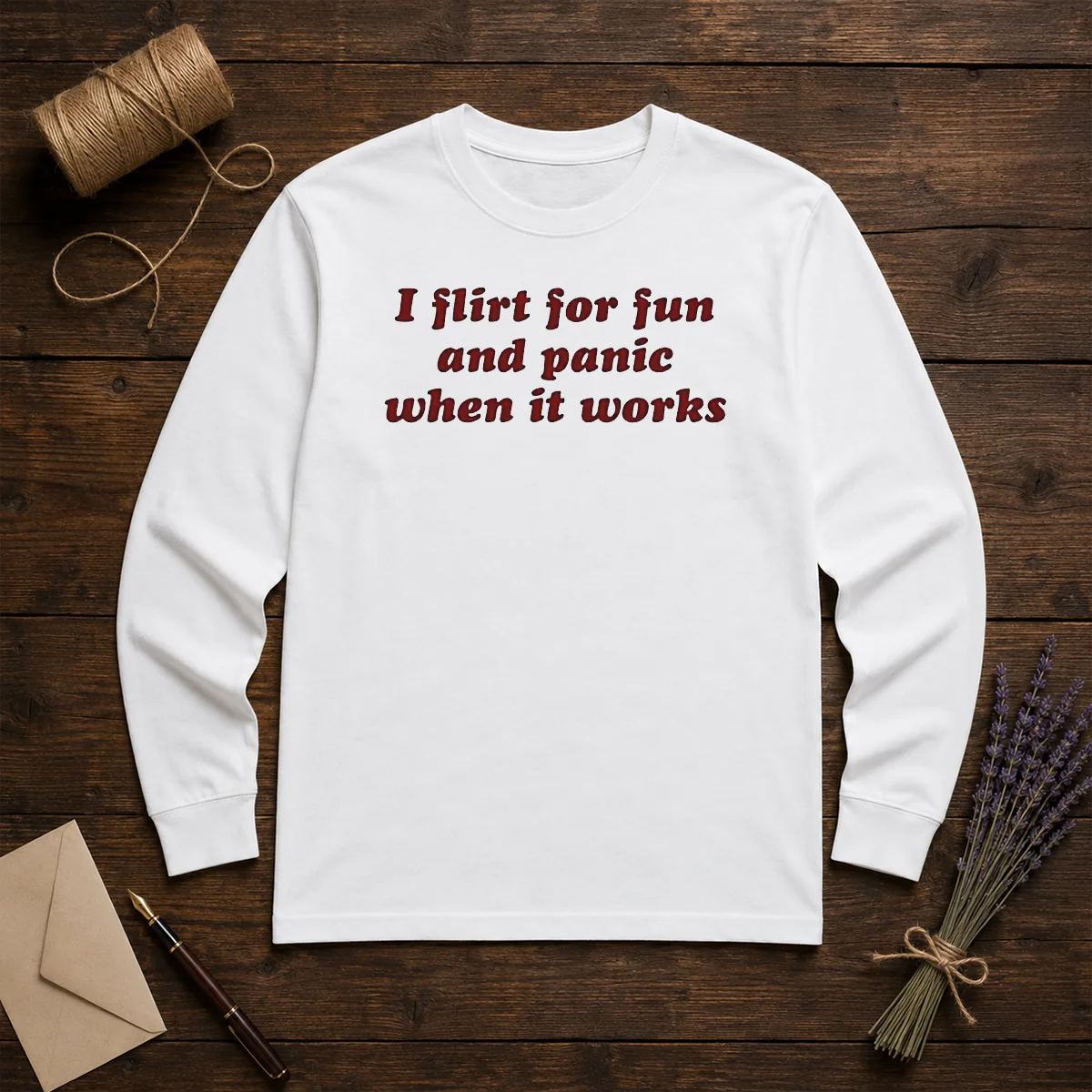 Pretty I Flirt For Fun And Panic When It Works Funny Sarcastic Joke Slogan Shirt - Image 5