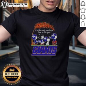 Nice Peanuts It's The Most Wonderful Time Of The Year New York Giants Football T-Shirt