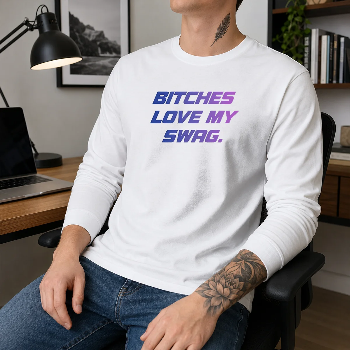 Top Bitches Love My Swag Funny Quote Slang Shirt - Image 3