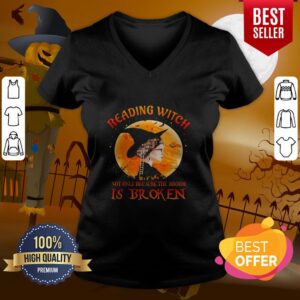 Alternative view of Happy Halloween Reading Witch Not Only Because The Broom Is Broken Shirt