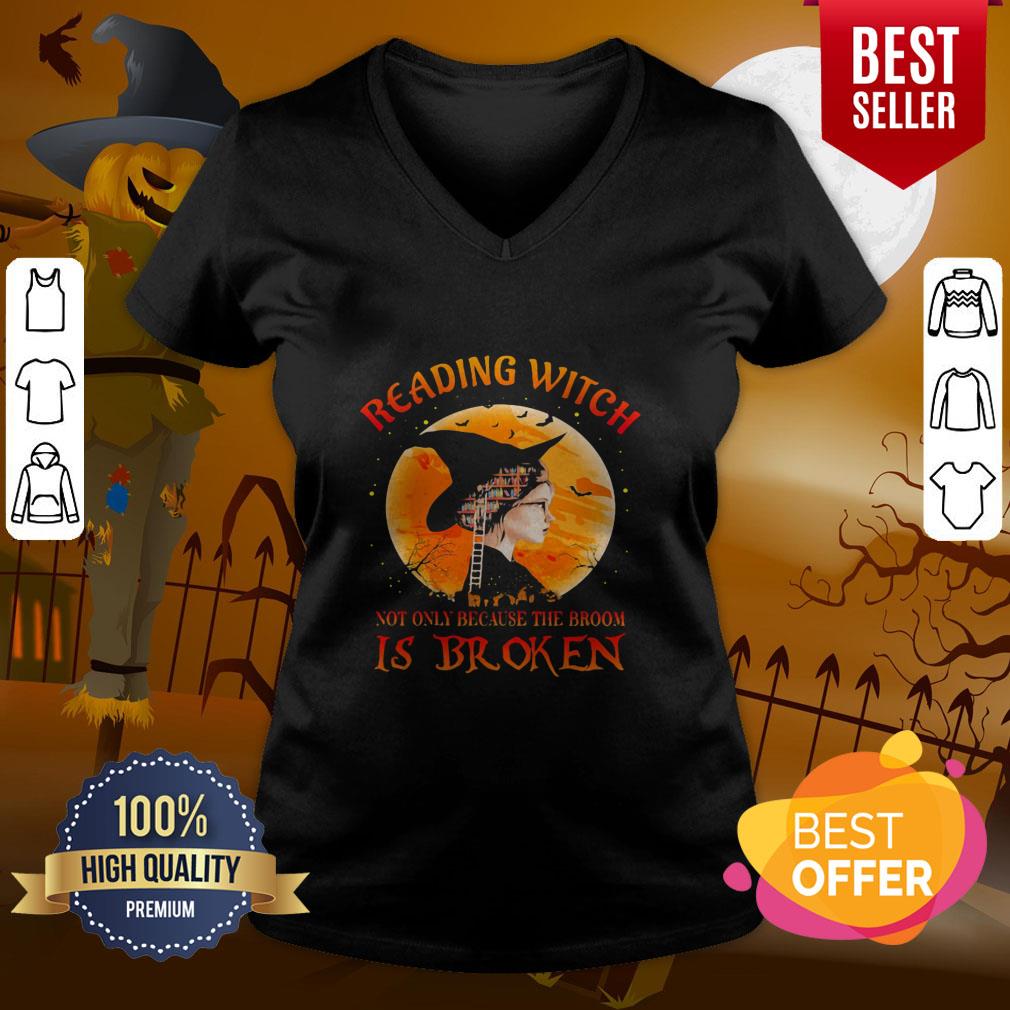 Happy Halloween Reading Witch Not Only Because The Broom Is Broken Shirt - Image 2