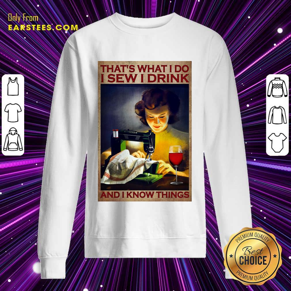 Top I Sew I Drink Wine Poster Shirt - Image 3