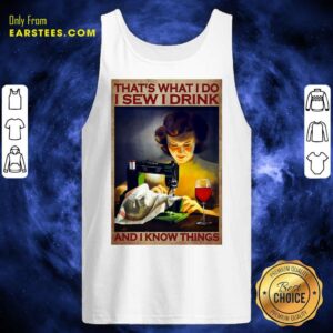 Alternative view of Top I Sew I Drink Wine Poster Shirt