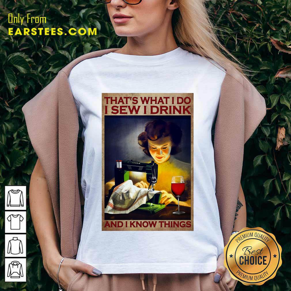 Top I Sew I Drink Wine Poster Shirt - Image 5