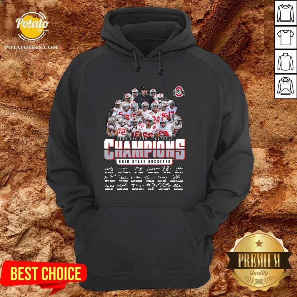 Good Ohio State Buckeyes 2020 Big Ten Football Champions Signatures Shirt - Image 5
