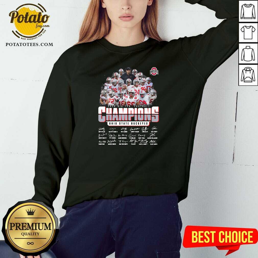 Good Ohio State Buckeyes 2020 Big Ten Football Champions Signatures Shirt - Image 4