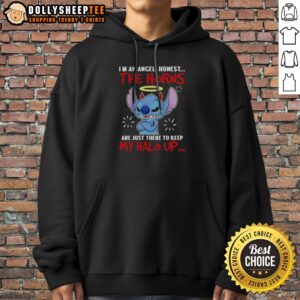 Alternative view of Pretty Stitch I'M An Angel Honest The Horns Are Just There To Keep My Halo Up Shirt