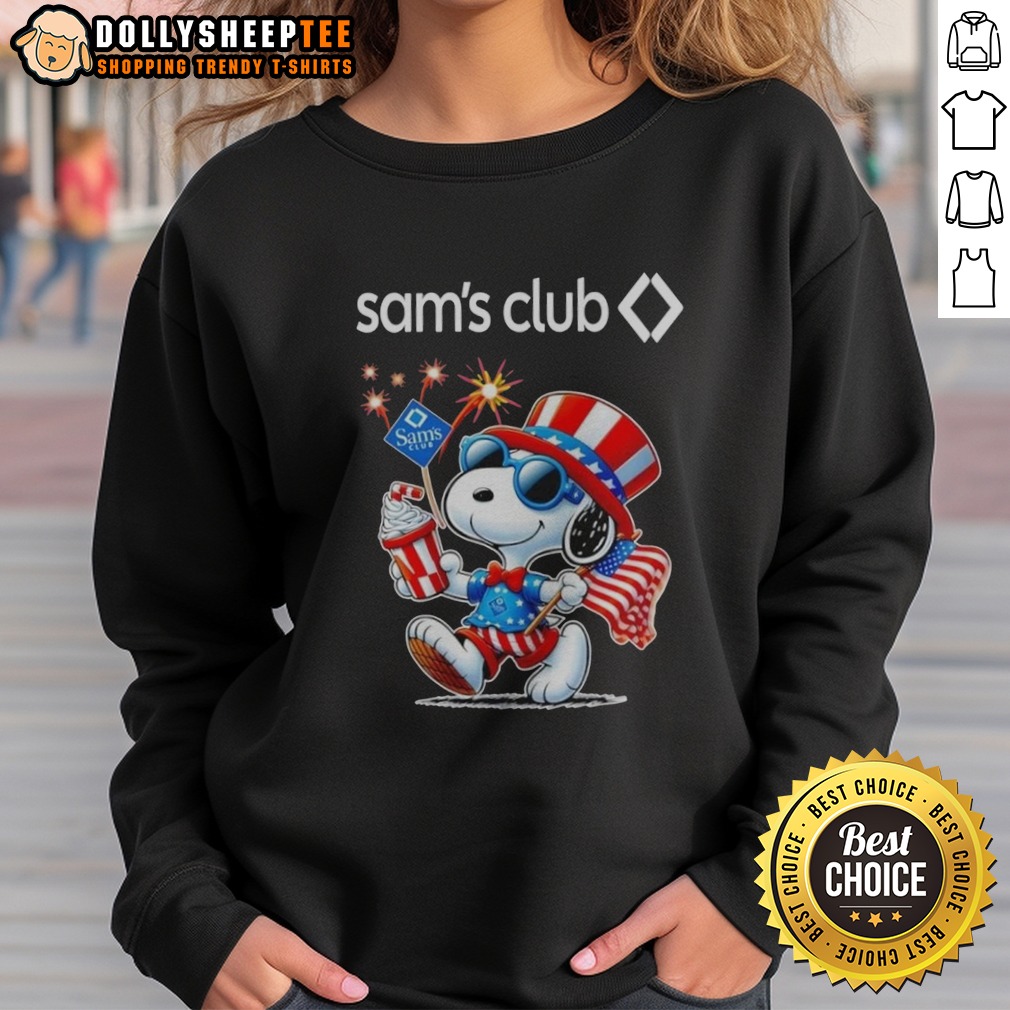 Top Snoopy X Sam's Club Fourth Of July American 250 Years 1776 2026 Fireworks Shirt - Image 4